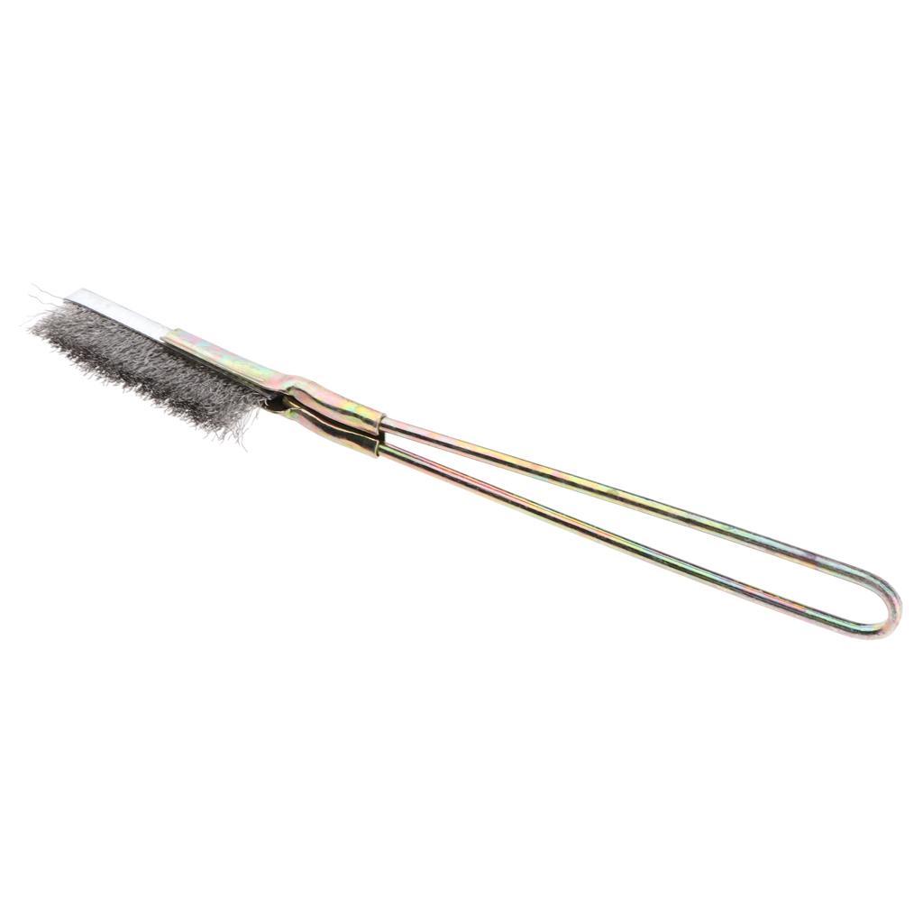 2pcs Stainless Steel Handle Wire Brush for Rust Paint Straight Head