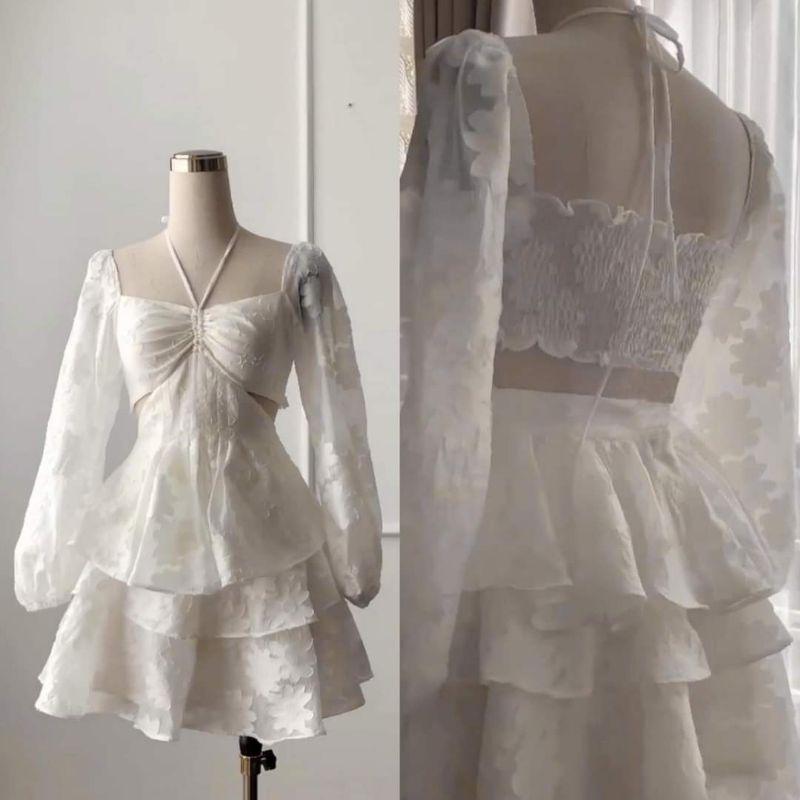 Đầm nữ ren hoa tay phồng xinh xắn Loli Dress