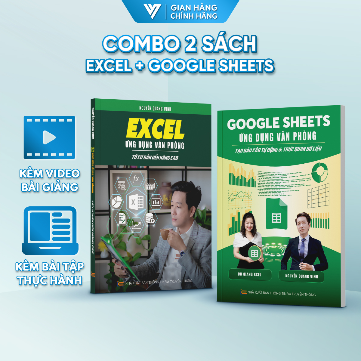 Combo 2 Sách Excel - Google Sheet ĐÀO TẠO TIN HỌC Chuyên Ứng Dụng Văn Phòng Kèm Video Bài Giảng