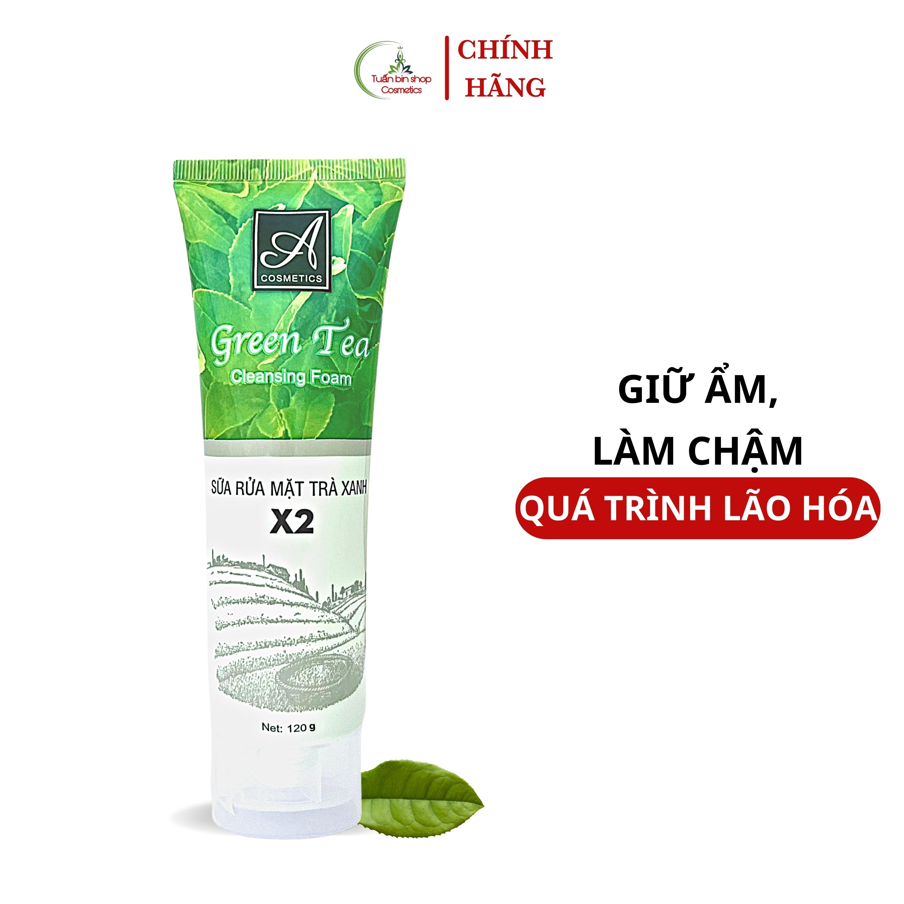 Sữa rửa mặt trà xanh x2 Acosmetics, kiềm dầu, sạch bã nhờn, làm trắng da 120g