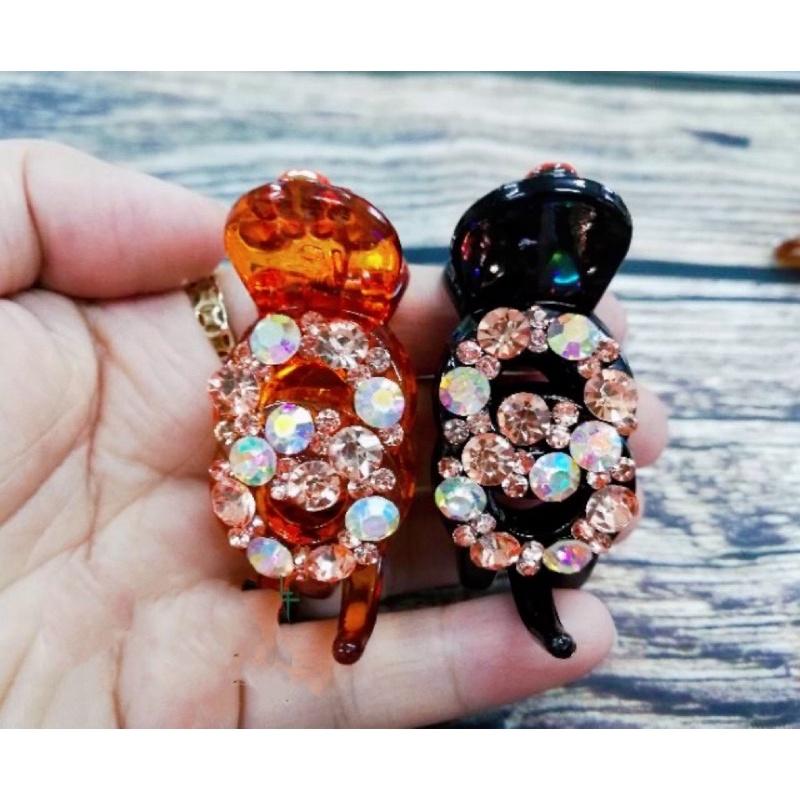Kẹp Tóc Càng Cua 3 Răng Số 8 Đính Đá Nhiều Màu Cao Cấp Phong Cách