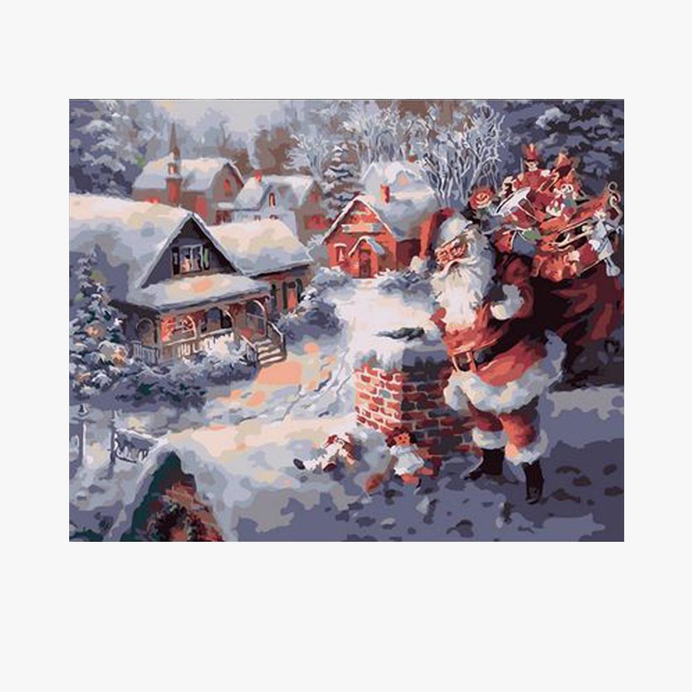 Bộ tranh sơn dầu không khung DIY bao gồm 3 cọ vẽ và 1 bộ bột màu thân thiện với môi trường