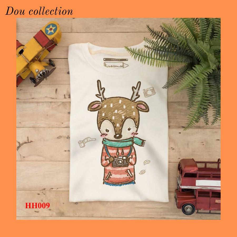 Áo Thun Nữ Đẹp Thiết Kế Chú Chó Ngậm Cổ Dễ Thương Hàn Quốc - Form Unisex - Chất Cotton - Mã AT047