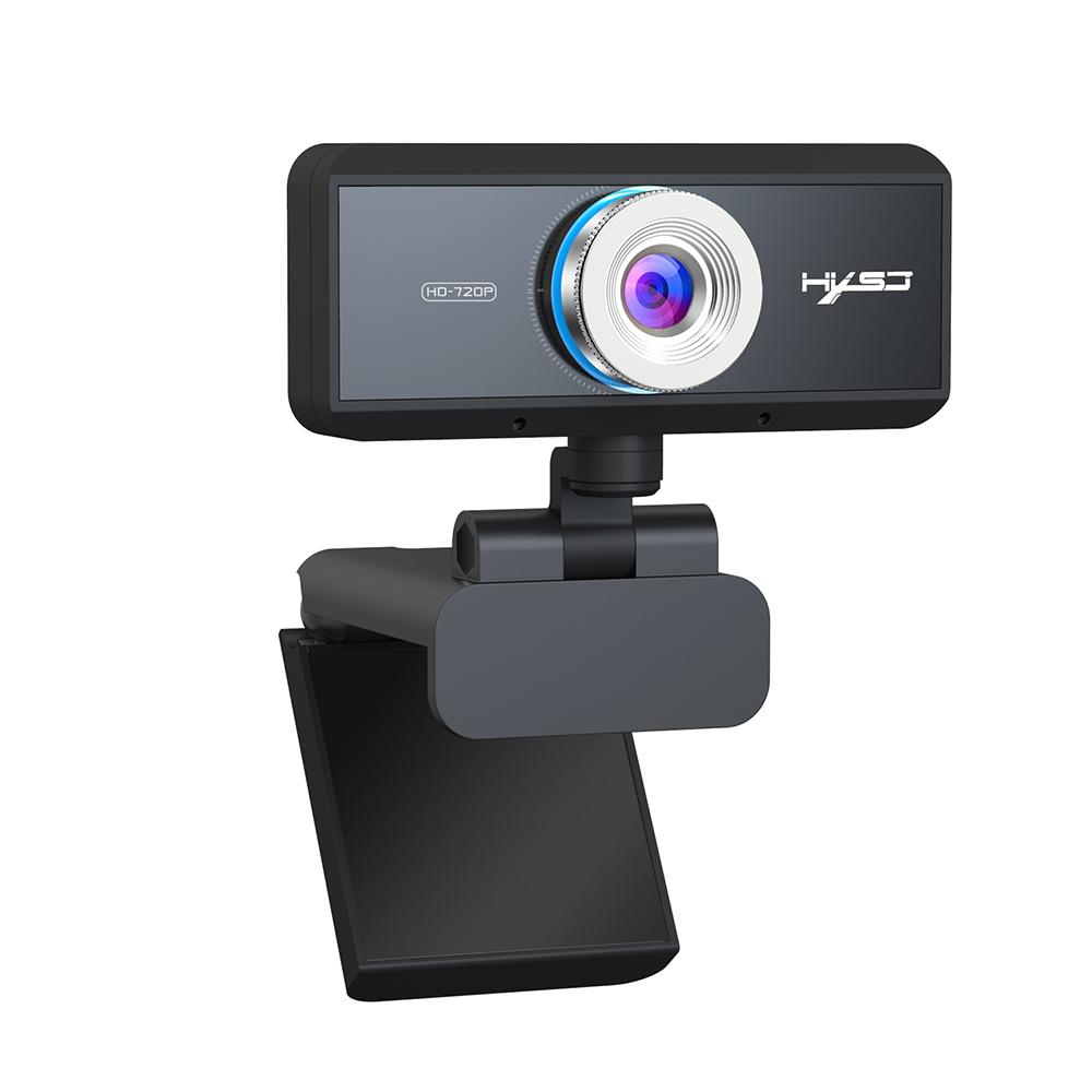 HXSJ S90 HD Webcam with Mic Manual Focus 720P Web Camera Video Call Camera with Privacy Cover for PC Laptop