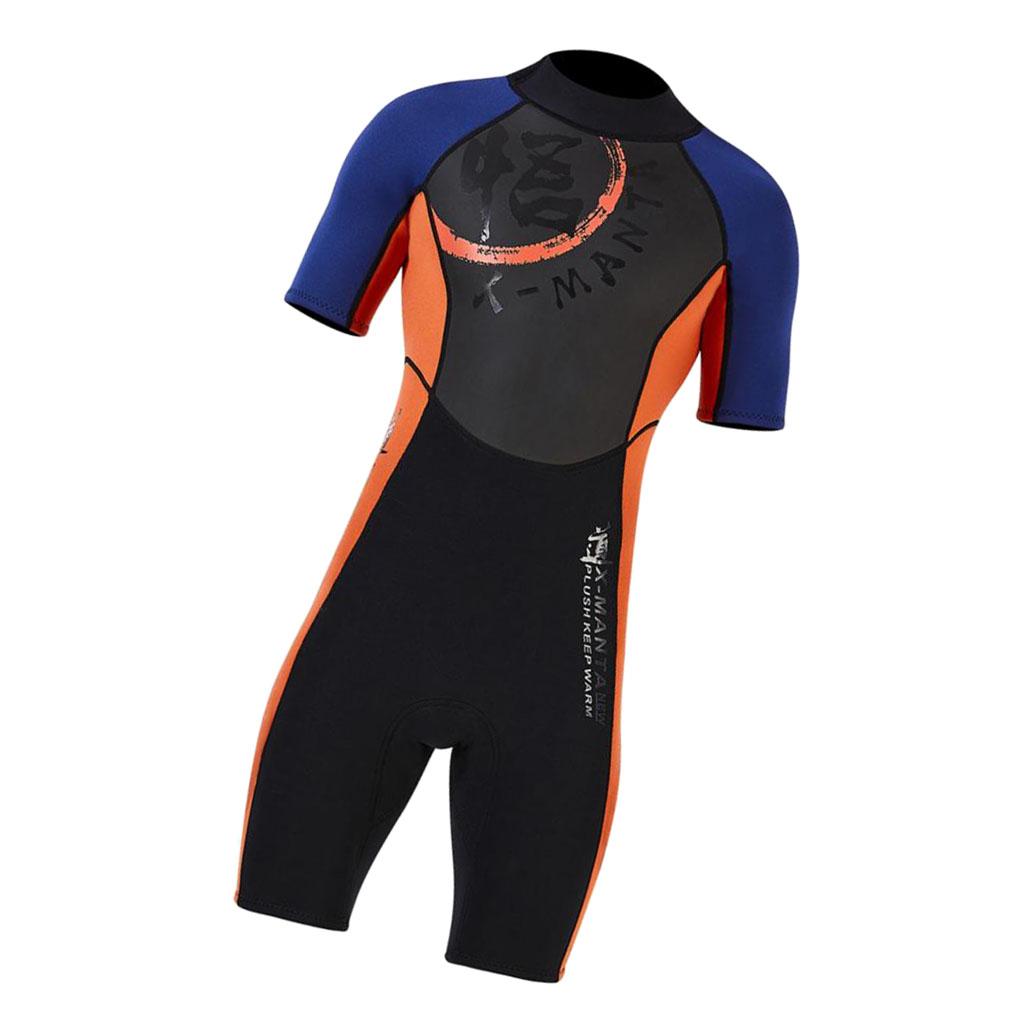 Men 1.5mm Diving Wetsuit One-Piece Short Sleeve Wet Suit Jumpsuit Shorts