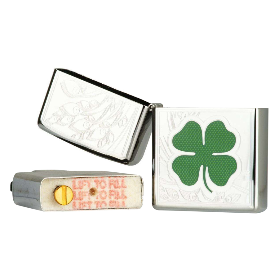 Bật Lửa Zippo Cỏ May Mắn (Khắc In)