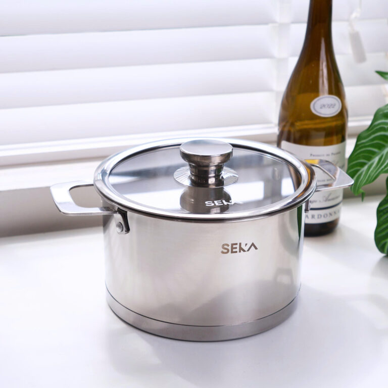 Bộ 3 Nồi inox 304 SEKA SKM6687 16/20/24cm Đáy 3 Lớp, Bắt Từ Nhanh, Vung Kính Cường Lực - Hàng Chính Hãng