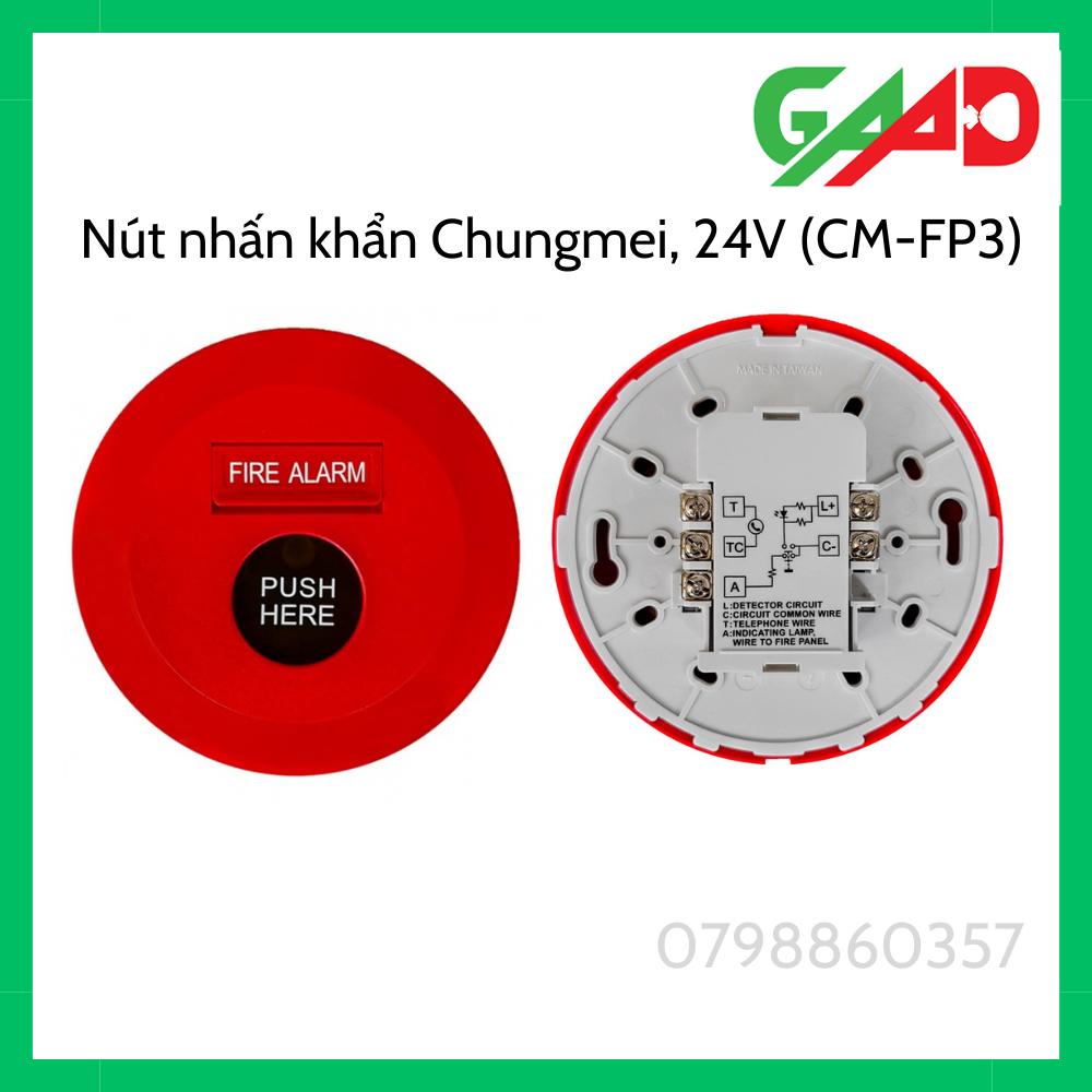 Nút nhấn khẩn Chungmei, 24V (CM-FP3), nút ấn báo cháy