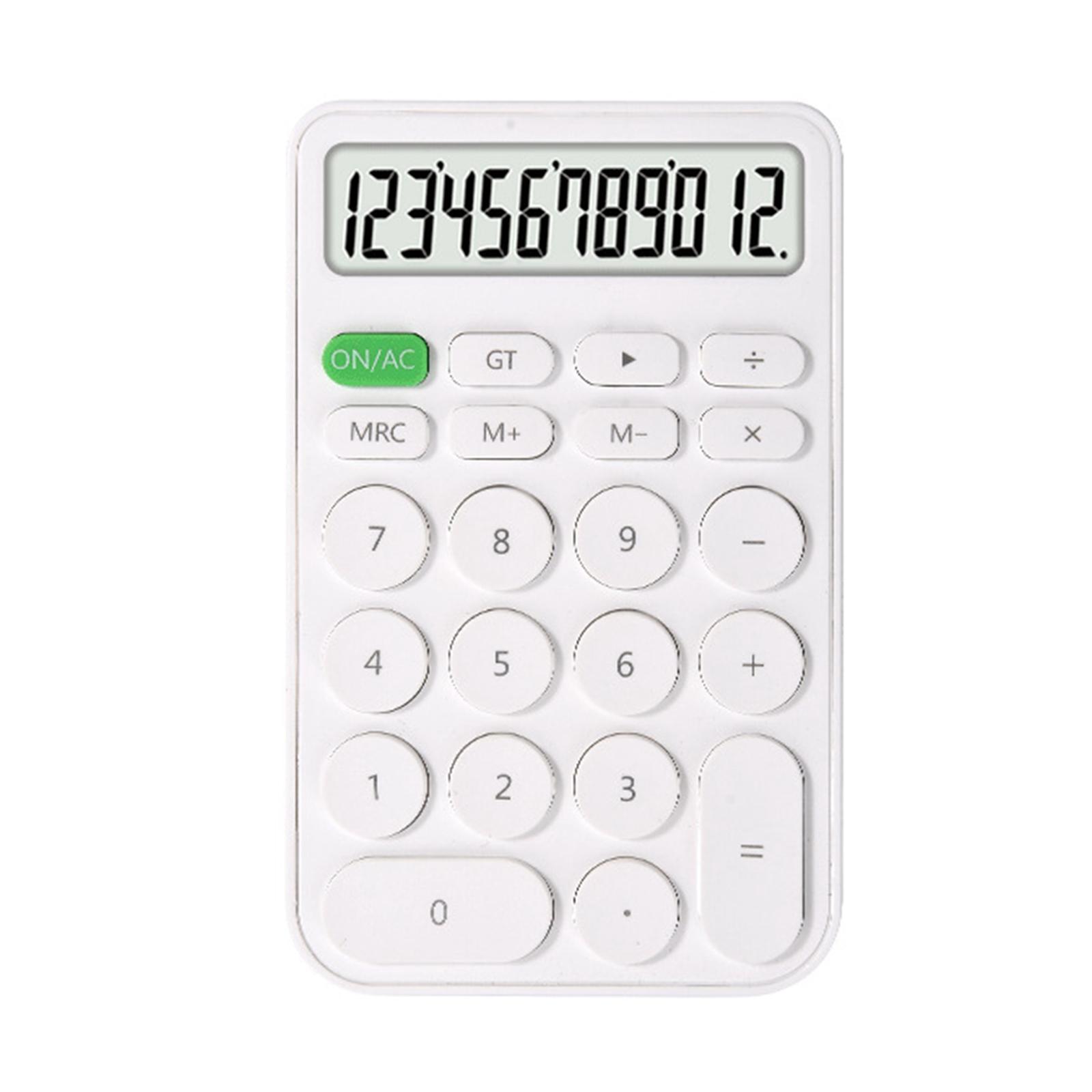 Electronic Calulator Cute Simple 12-Digit with Button Battery Mini Calculator for Home Students