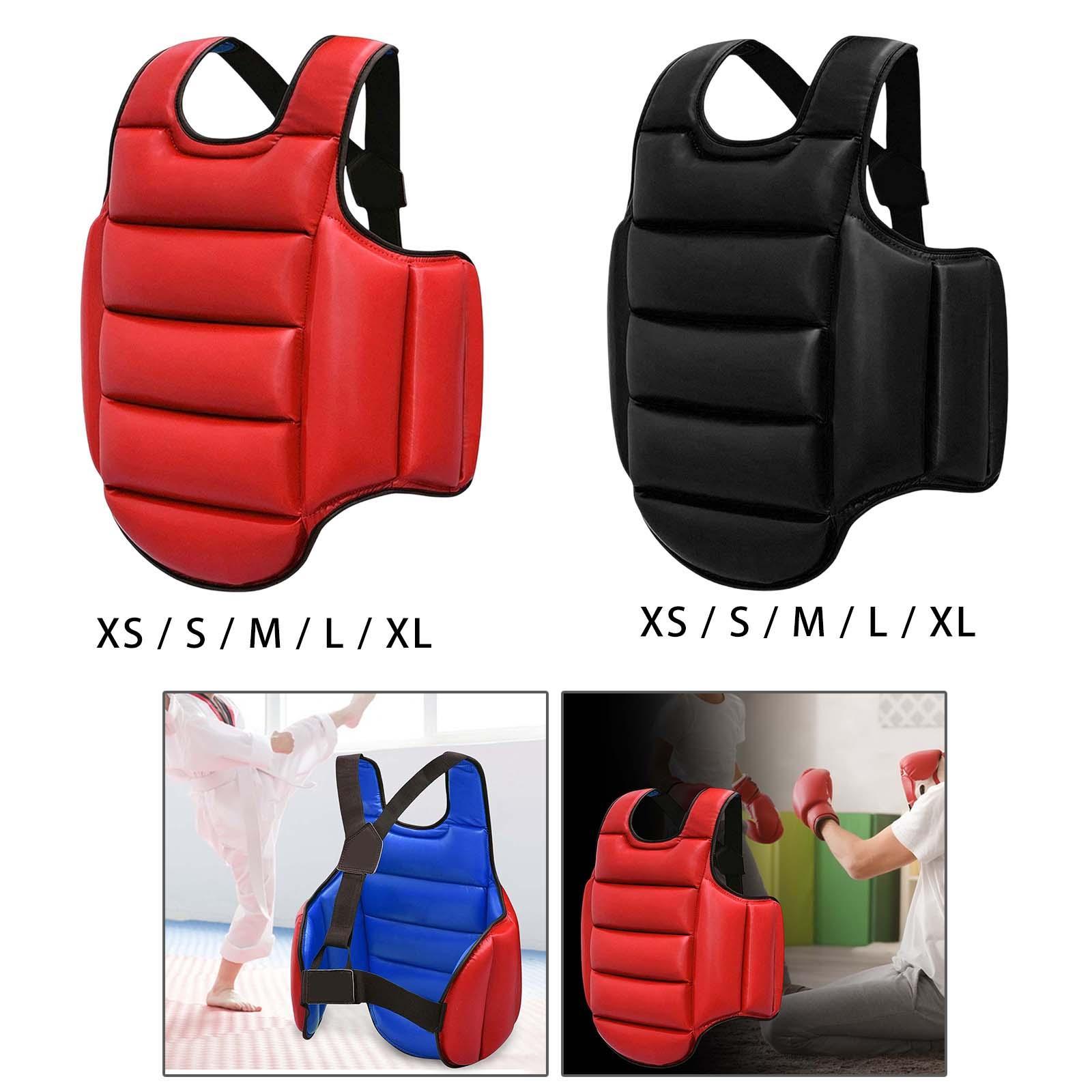 Taekwondo bảo vệ áo vest sườn khiên áo giáp bảo vệ MMA karate bảo vệ ngực cho Muay Thai nặng Kickboxing Sanda Color: Black M