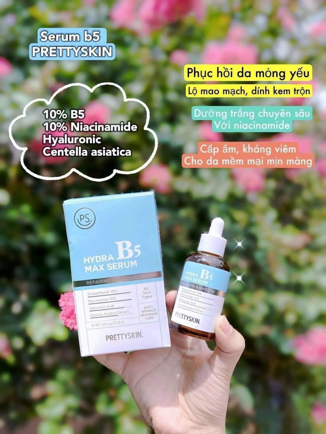 Serum B5 Pretty Skin Hydra Max Tinh Chất Phục Hồi Và Dưỡng Trắng Da 50ml