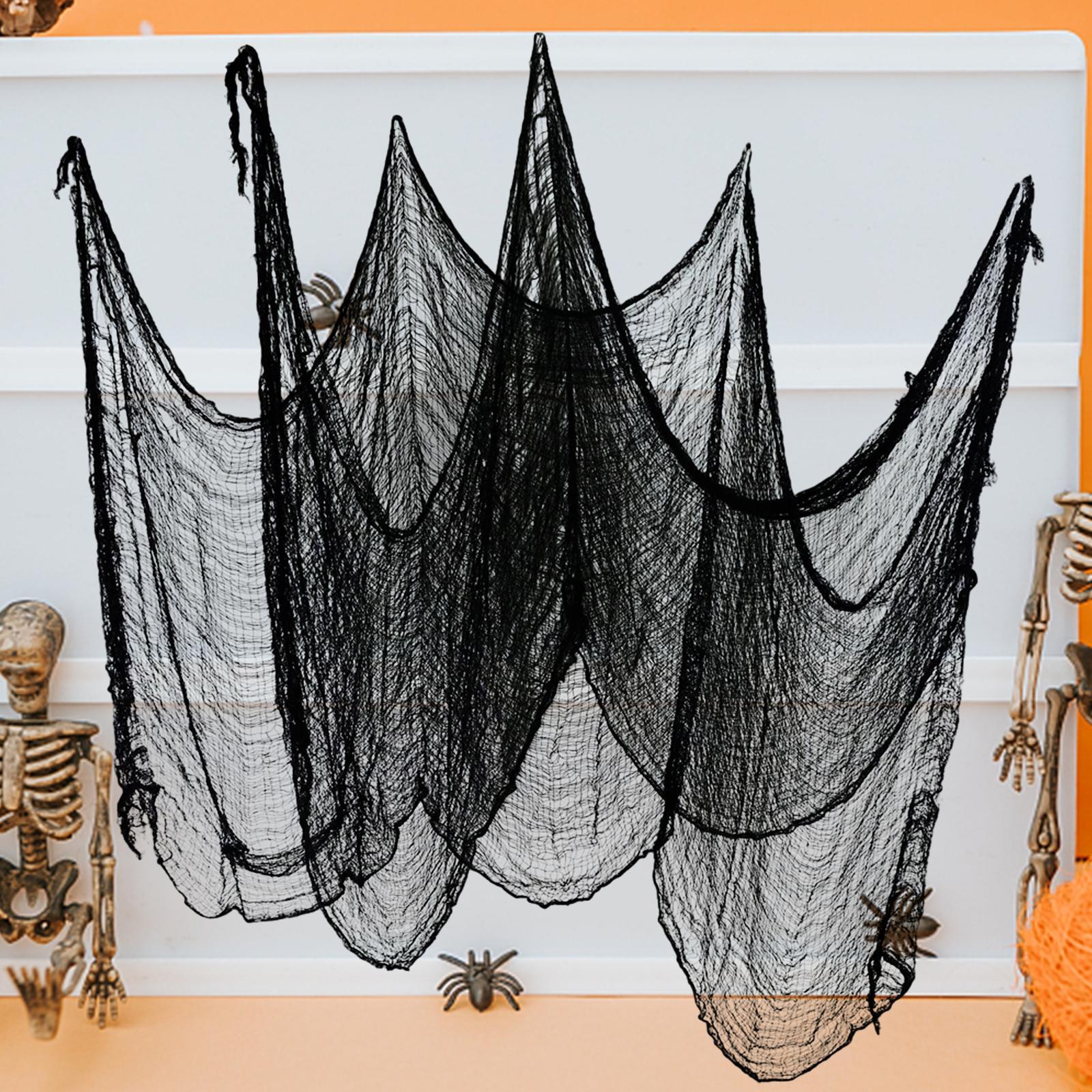 Halloween Black Creepy Cloth Spooky Cloth Decor DIY Gifts Props Outdoor Hanging Scary Gauze Spooky Halloween Decoration for Walls Gates