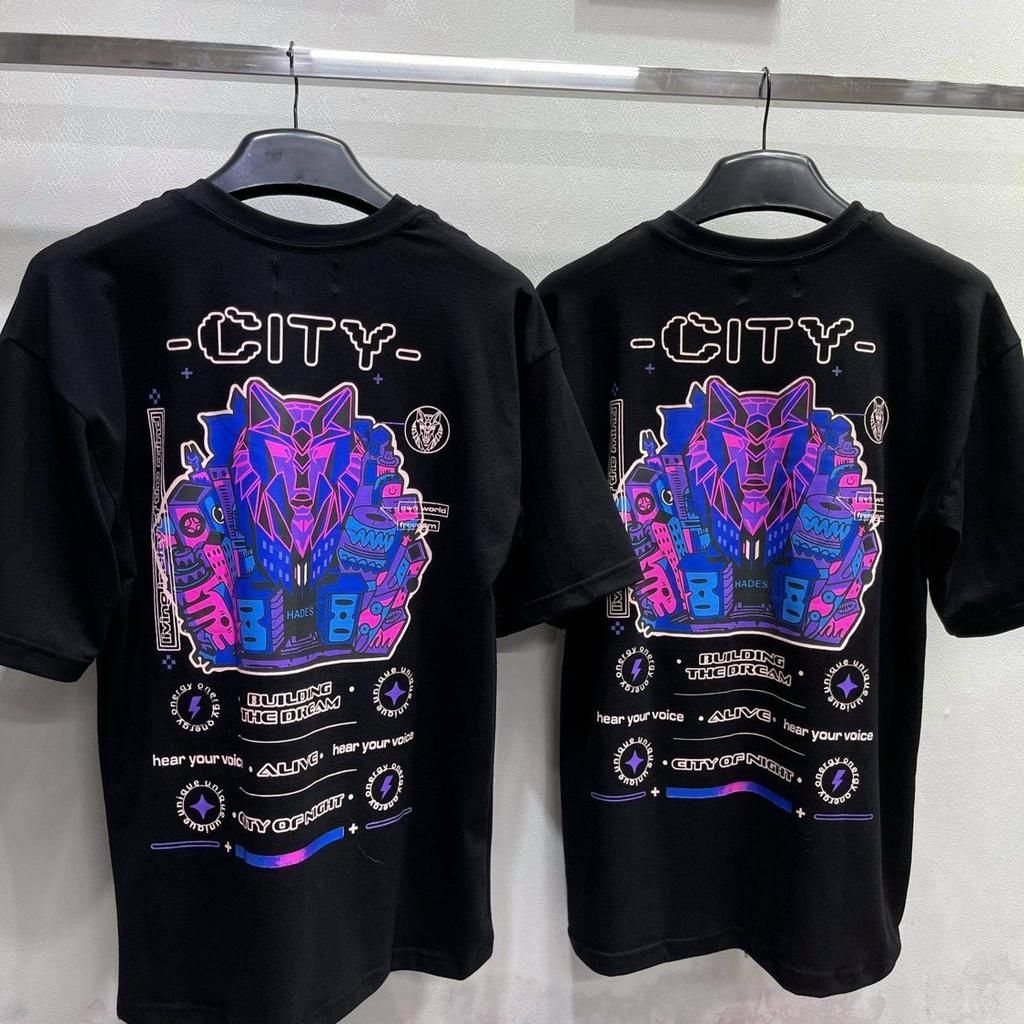 Áo thun unisex tay lỡ form rộng Hades City Tee cực chất || Hany Shop