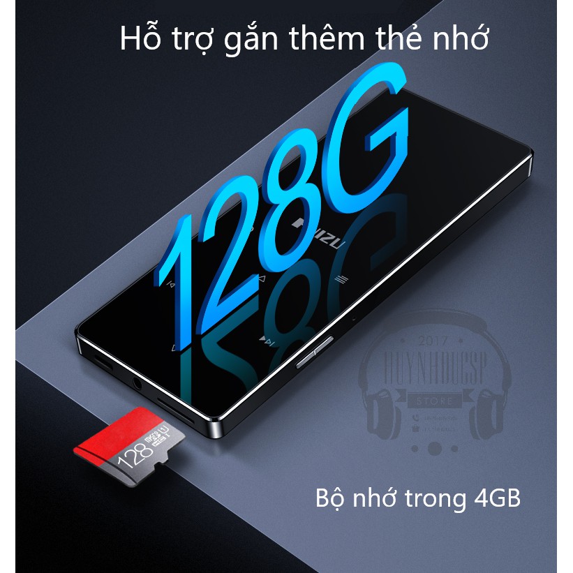 Tặng Kèm Tai Nghe - Máy Nghe Nhạc MP3 Bluetooth 5.0 Hifi Lossless RUIZU D28 Bộ Nhớ Trong 8GB - Bản Nâng Cấp Của Ruizu D01, D02, D11, D15 - Hàng Chính Hãng