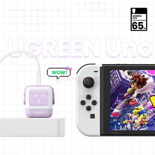 Cốc sạc Ugreen Uno RG GaN 1USB 2Type-C Robot Fast Charger 65W CD361 - Hàng chính hãng