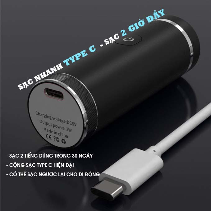 Máy Cạo Râu Mini Động cơ Mạnh Mẽ Chống Nước IPX7
