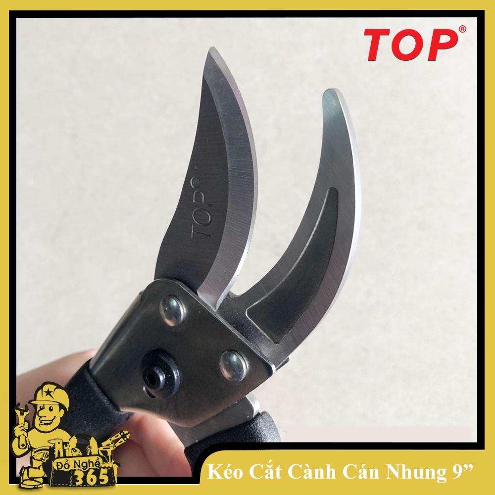 Kéo cắt cành 9" mỏ cong cán nhung TOP - 071119-PSD