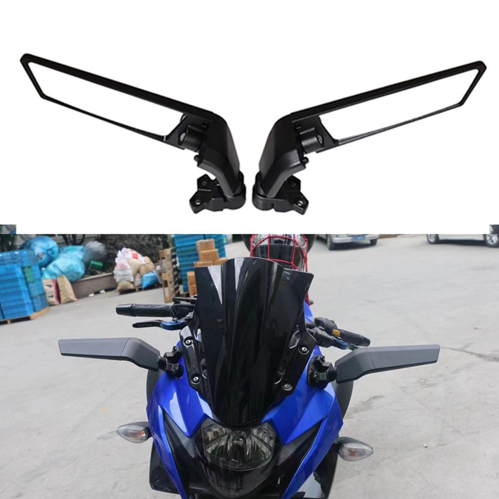 2Pcs Motorcycle Rear View Mirror 360 Rotatable Side Mirrors Bar End Motorcycle Fitment Repair Parts Fit for Yamaha Model Yzf R3 R25 R15V3