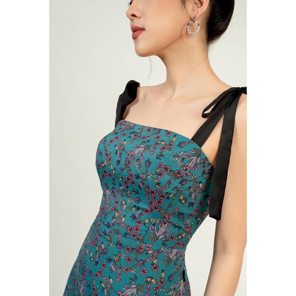 Đầm hai dây bản to, buộc nơ vai MMOutfit M-DA060121105