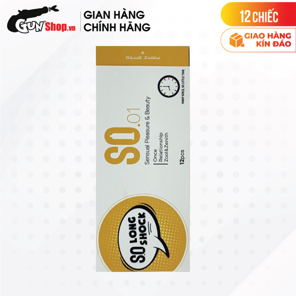 [Hộp 12 cái] Bao cao su SO Long Shock - Mỏng, kéo dài thời gian kèm 1 chiếc BCS Gun Super Thin