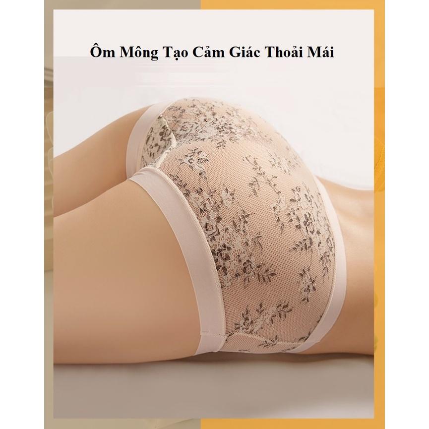 Quần lót su lụa sữa ren hoa hồng cao cấp 112