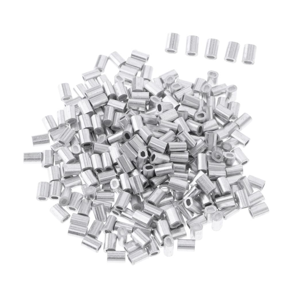2x100Pcs Aluminium Fishing Crimps Double Barrel Crimp Sleeves 1.2mm