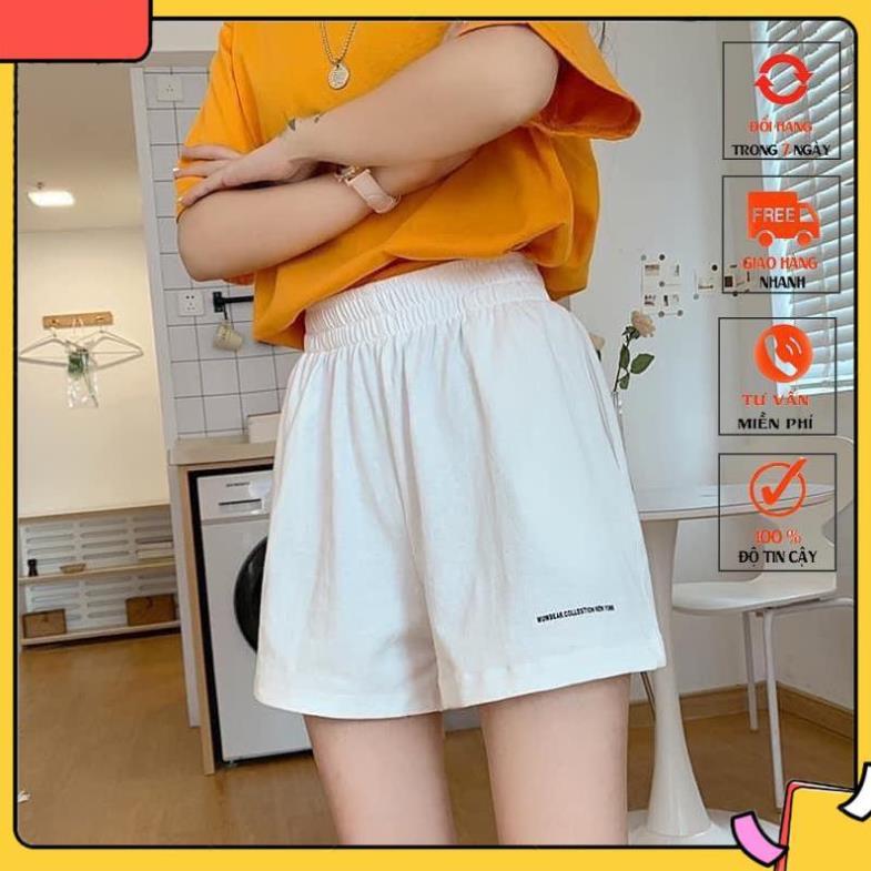 Quần short unisex_quần đùi đũi chun thêu siêu xinh xmtk98