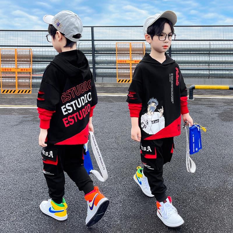 BỘ ĐỒ NỈ BÉ TRAI 15-30KG ESTUDIO HIPHOP COOL NGẦU