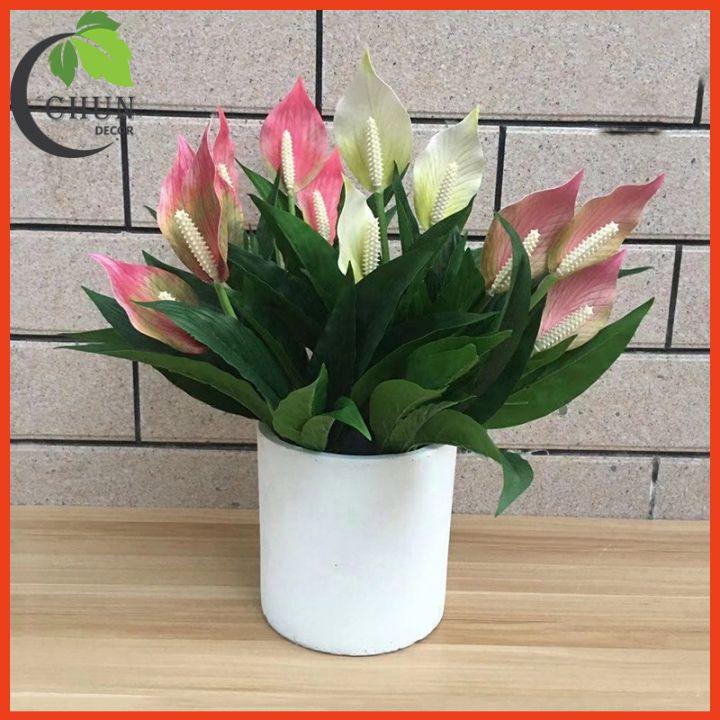 Chậu Hoa Để Bàn Bình Hoa Lan Ý Sang Trọng Cao 47cm Trang Trí Phòng Khách Văn Phòng Cửa Hàng