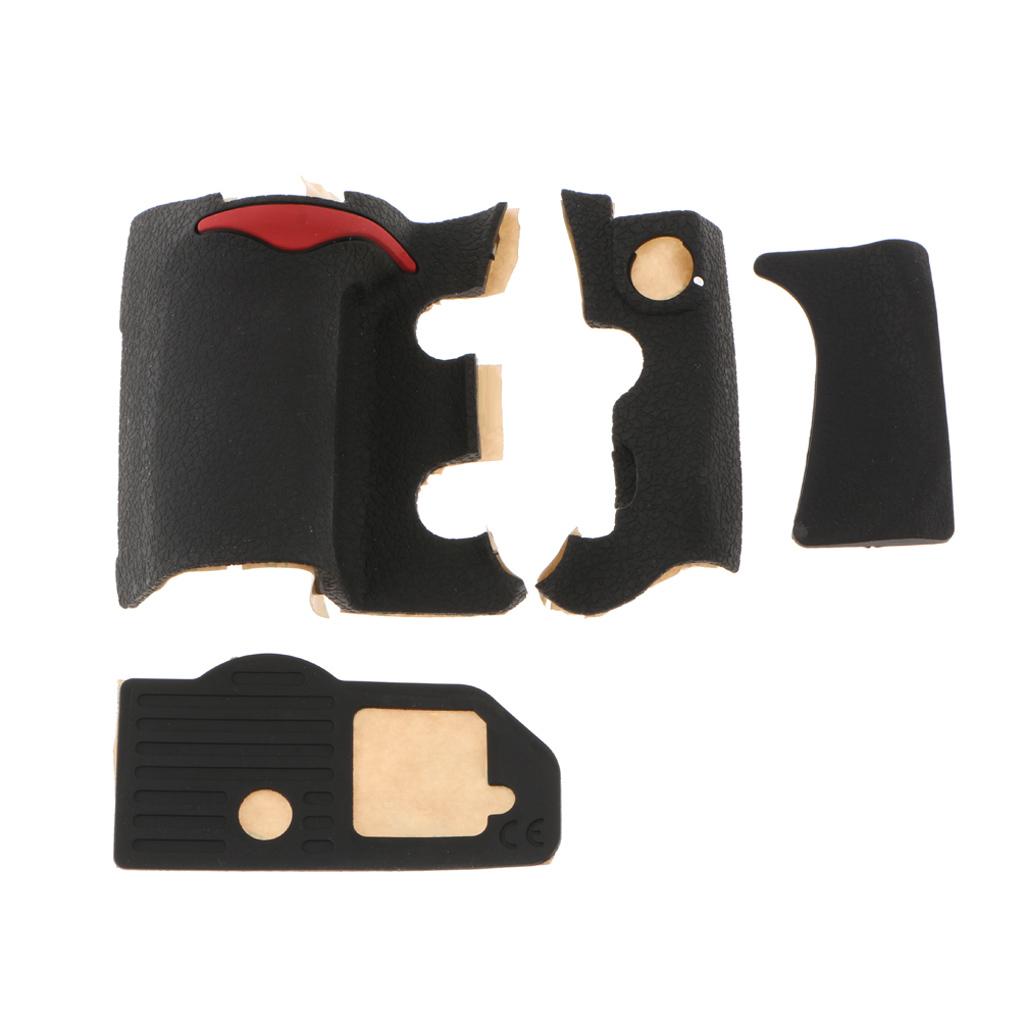 4 Pieces Grip USB Rubber Unit  For Nikon D300 Front Rear Cover With Tape - Black