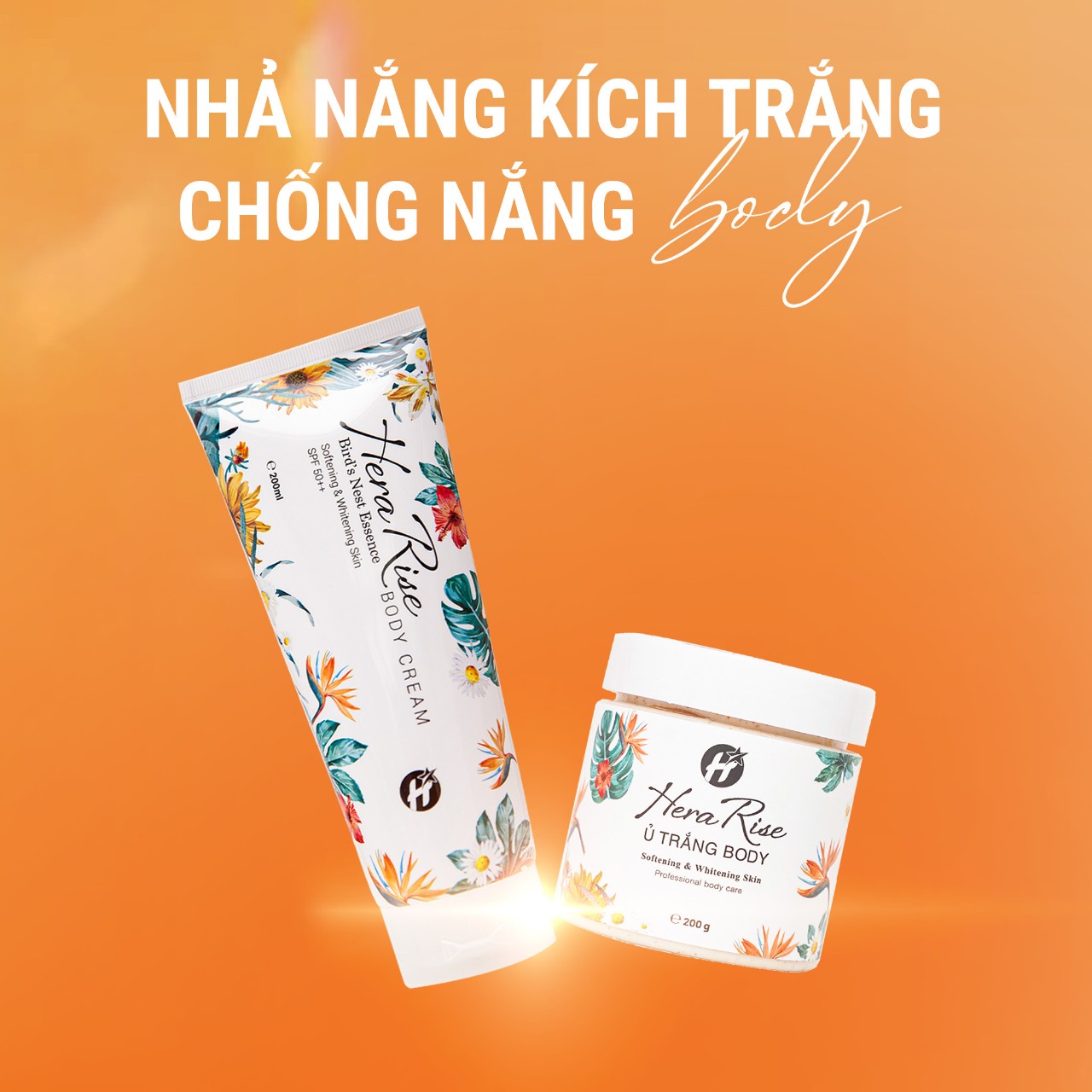 [Tặng 01 Tẩy Trang] Combo Hot Hit Kem Chống Nắng Hera + Kem Body+Ủ Trắng