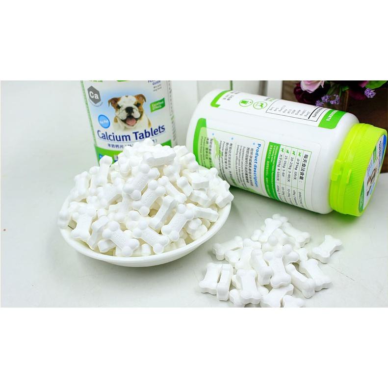 Viên Bổ Sung Canxi-Khoáng-Dưỡng Lông Vitamin D3 Cho Chó Calcium Tablets Spirit Lọ 160g