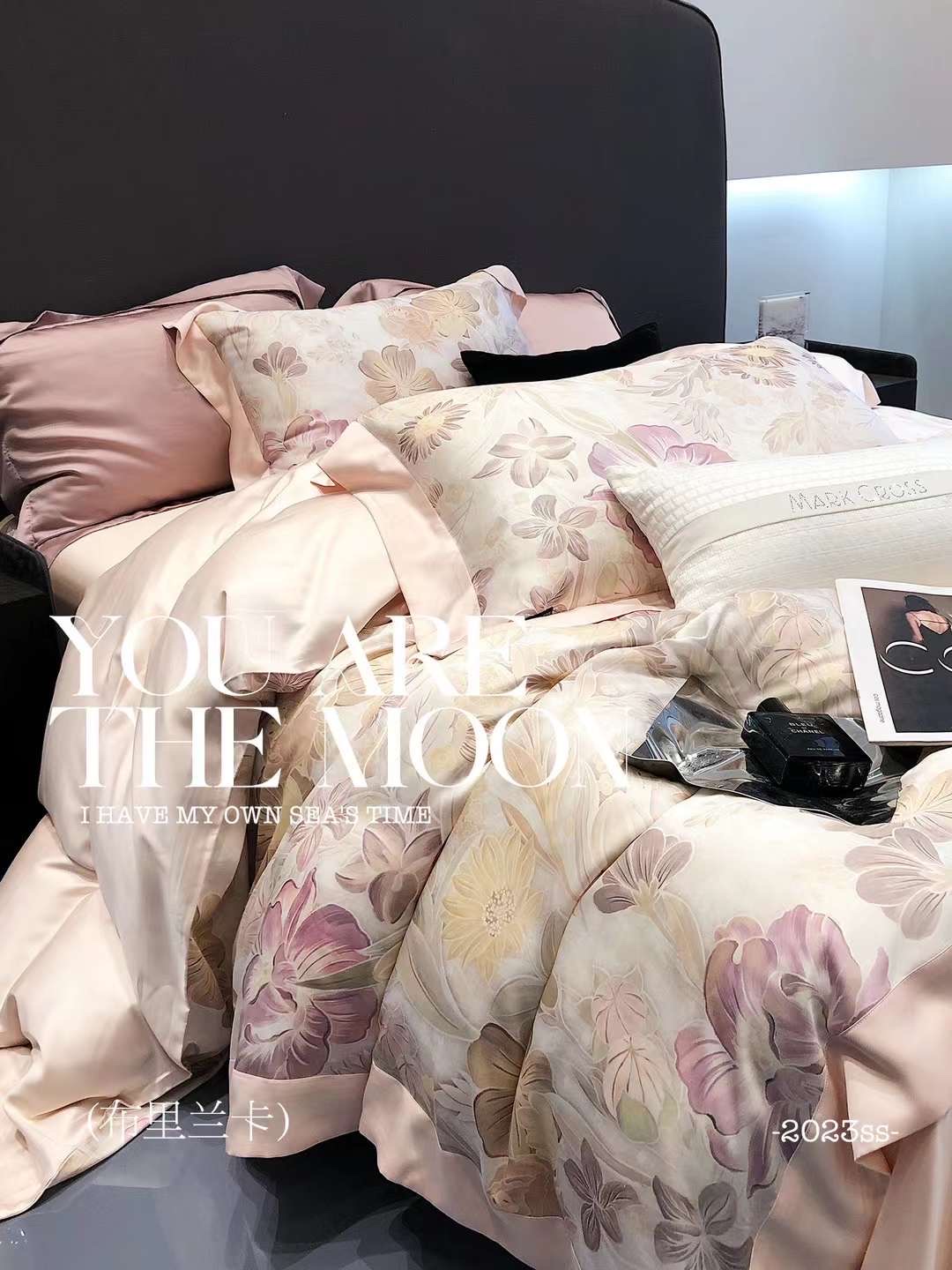 Bộ Ga Ra Drap Giường Tencel 100s Markcoss Bộ Chăn Ga Gối Đệm 5 Món Chăn Chần Bông Lụa Nhà Hin Home Bedding