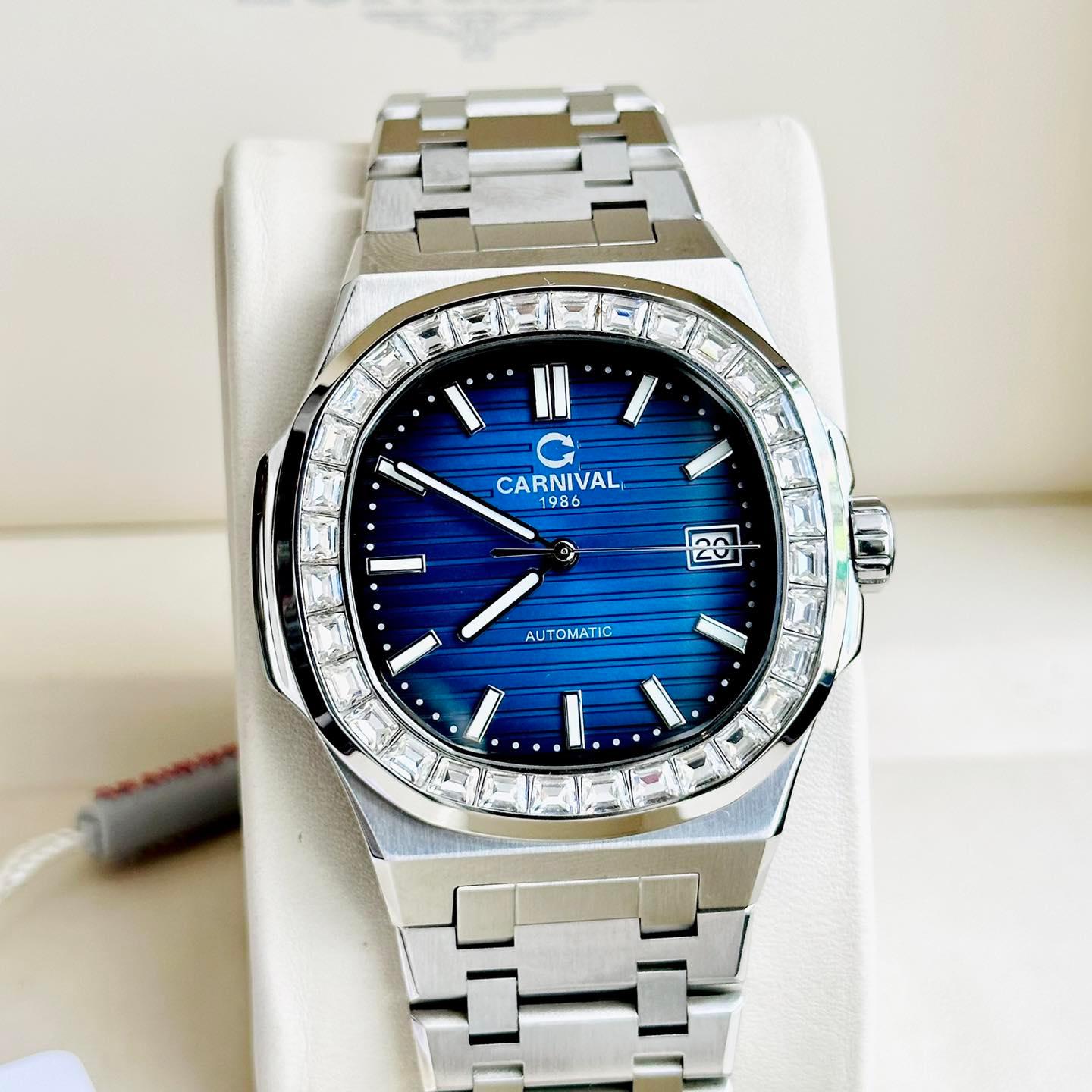 Đồng Hồ Nam Dây Thép Carnival Nautilus 8108G-VT-KL Automatic - Kính Sapphire - Size 41mm - 3 Màu - 8108G-VT-KL-D - 8108G-VT-KL-TX - 8108G-VT-KL-X