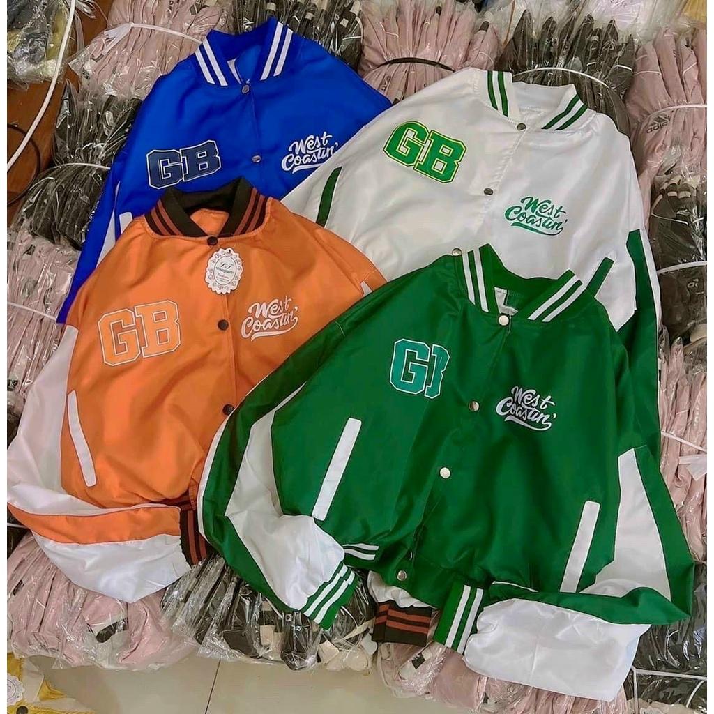Áo khoác dù nữ bomber gió Ulzzang 2 Lớp cánh dơi form rộng In Chữ GB SENAVA