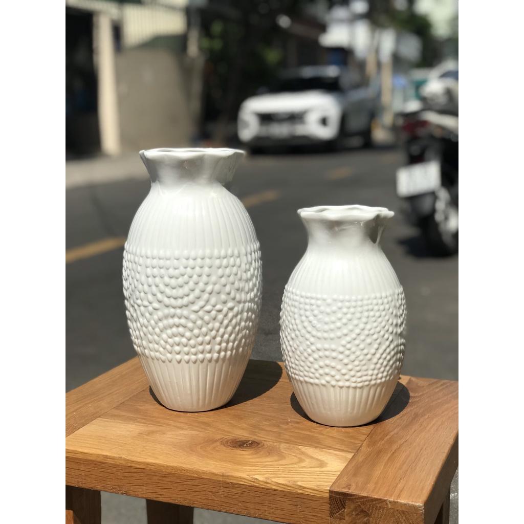 Bình Hoa Gốm Sứ Bát Tràng Cắm Hoa Trang Trí Decor 91