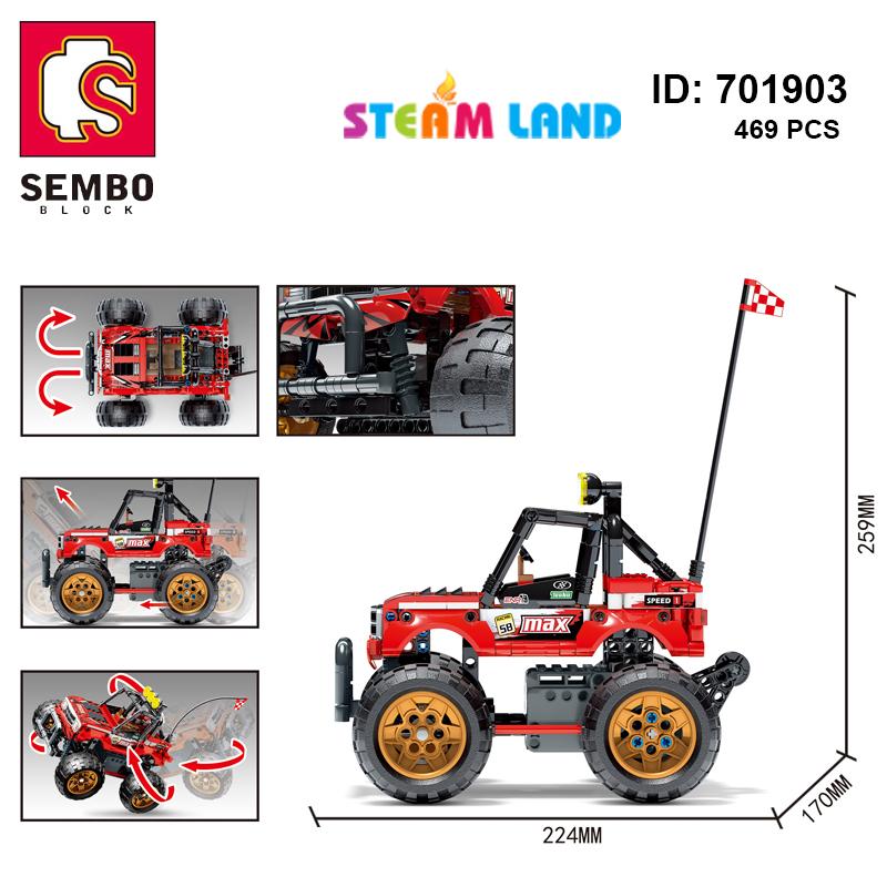 Đồ Chơi Lắp Ráp Xe Địa Hình Điều Khiển Từ Xa Red - SEMBO 701903