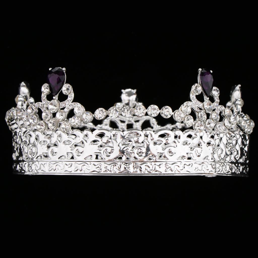 Baroque Style Rhinestones Tiara Bridal Wedding Prom Crown Headband Golden A