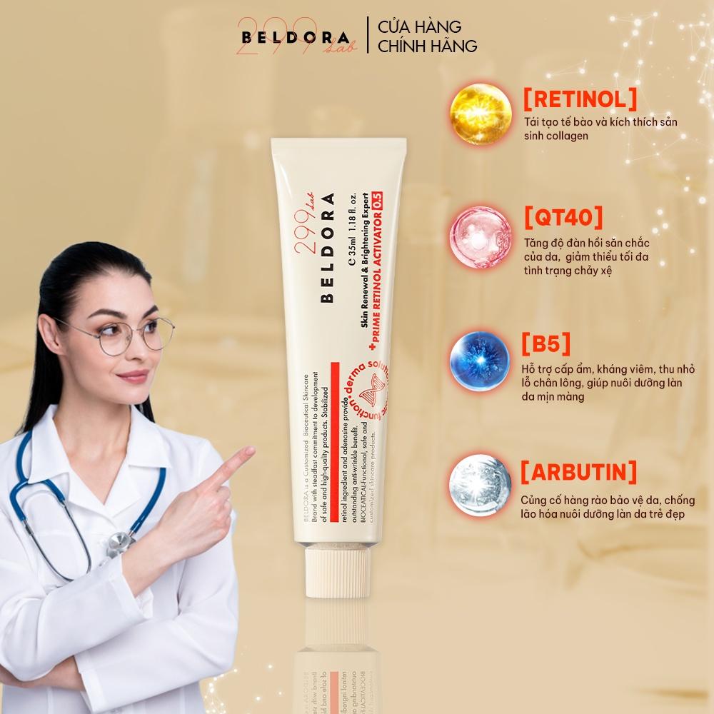 KEM DƯỠNG RETINOL 0.5 PHỦ BÓNG, NGĂN NGỪA MỤN BELDORA 299 PRIME ACTIVATOR 35ML