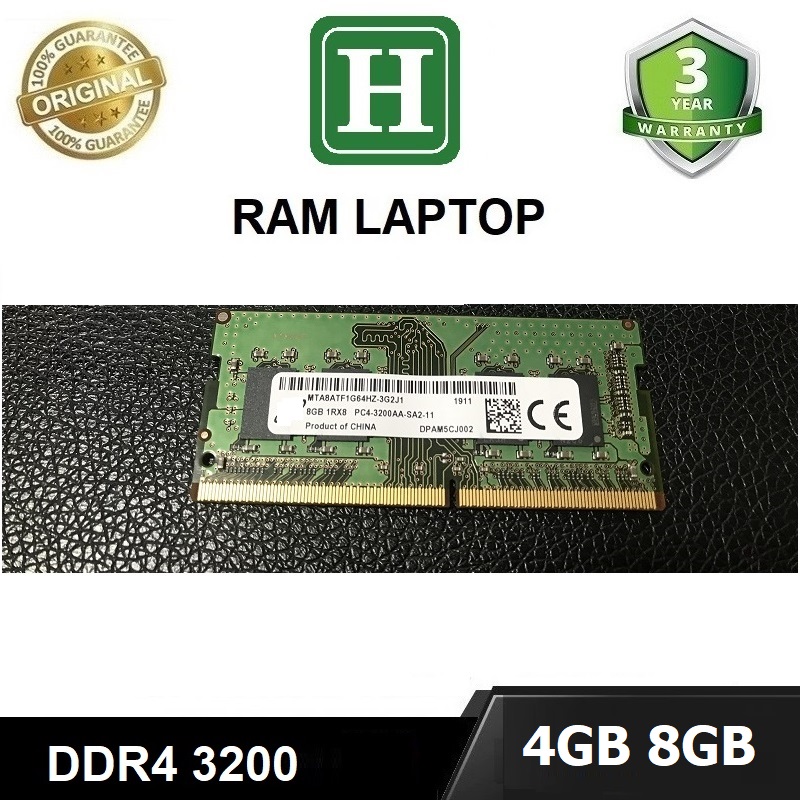 Ram Laptop 4GB, 8GB DDR4 BUS 3200 bảo hành 36 tháng