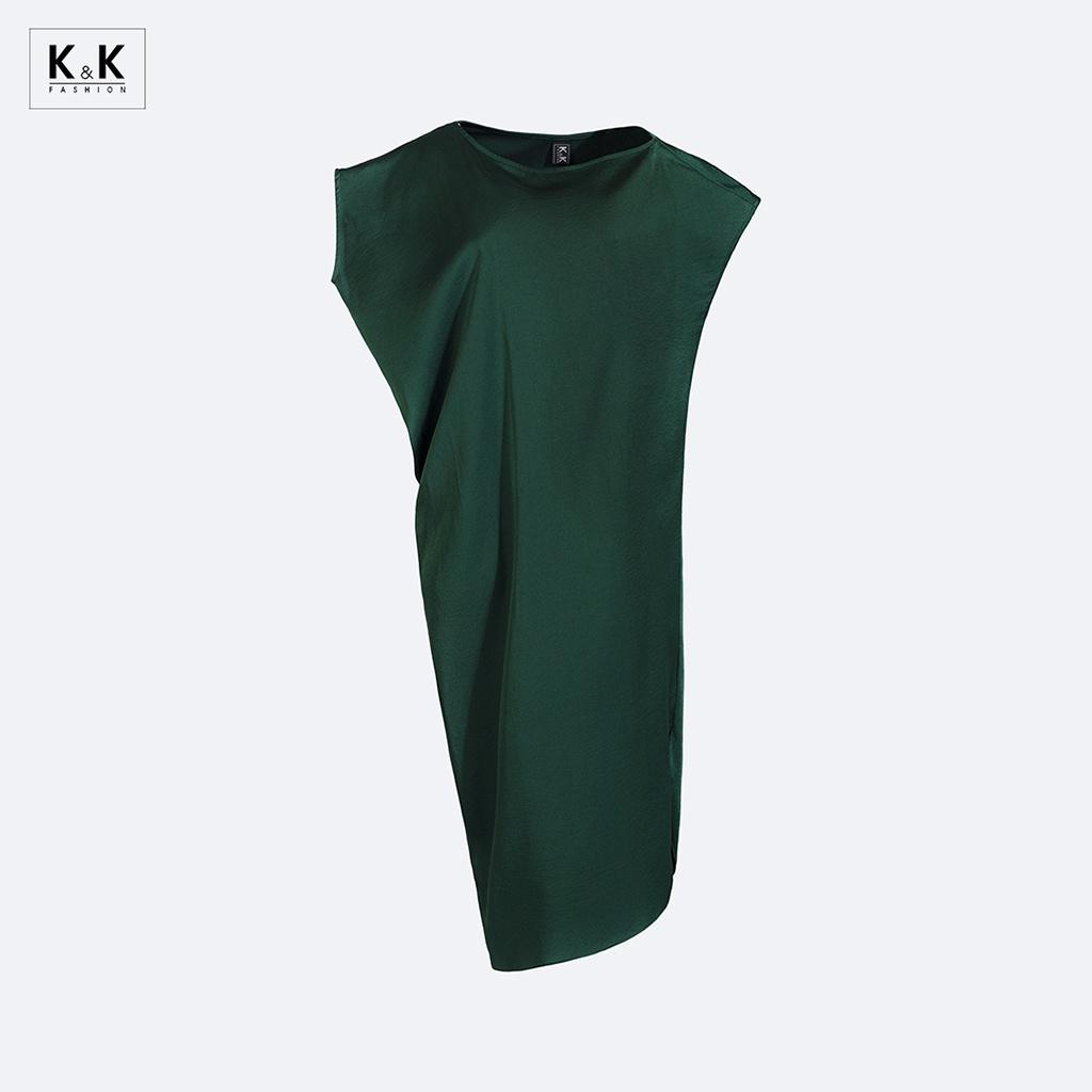 Đầm Suông Dáng Dài Cổ Lệch K&amp;K Fashion KK140-29 Chất Liệu Silk