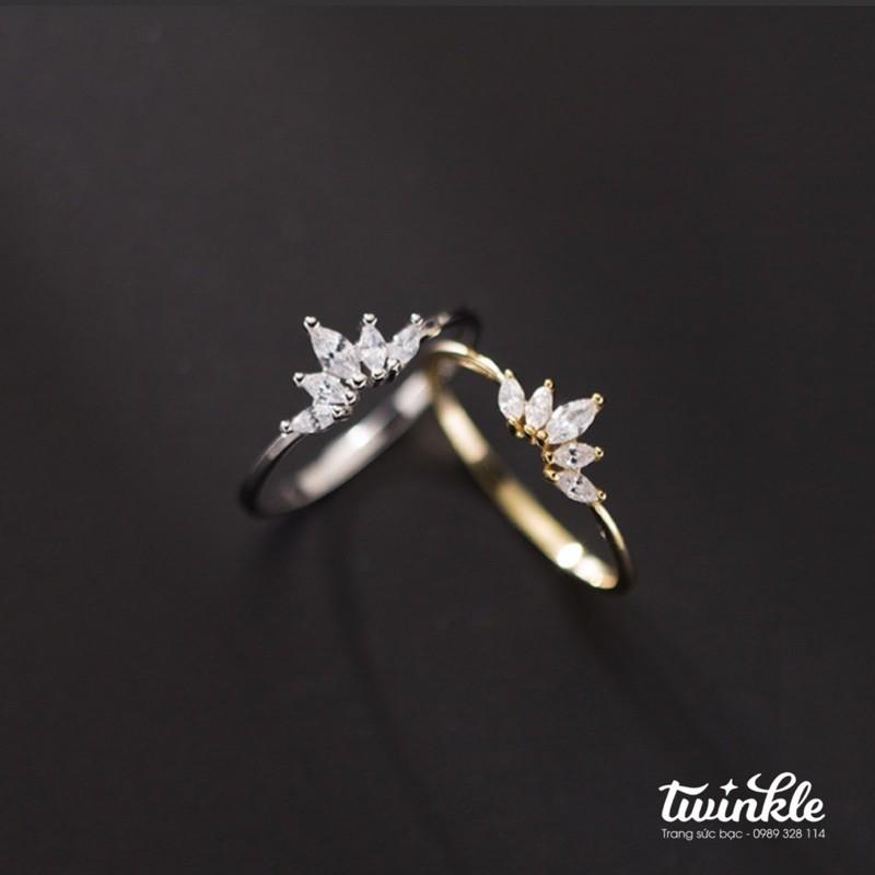 Nhẫn bạc 925 CAO CẤP hoạ tiết vương miện đính đá của nữ - Made Twinkle Silver