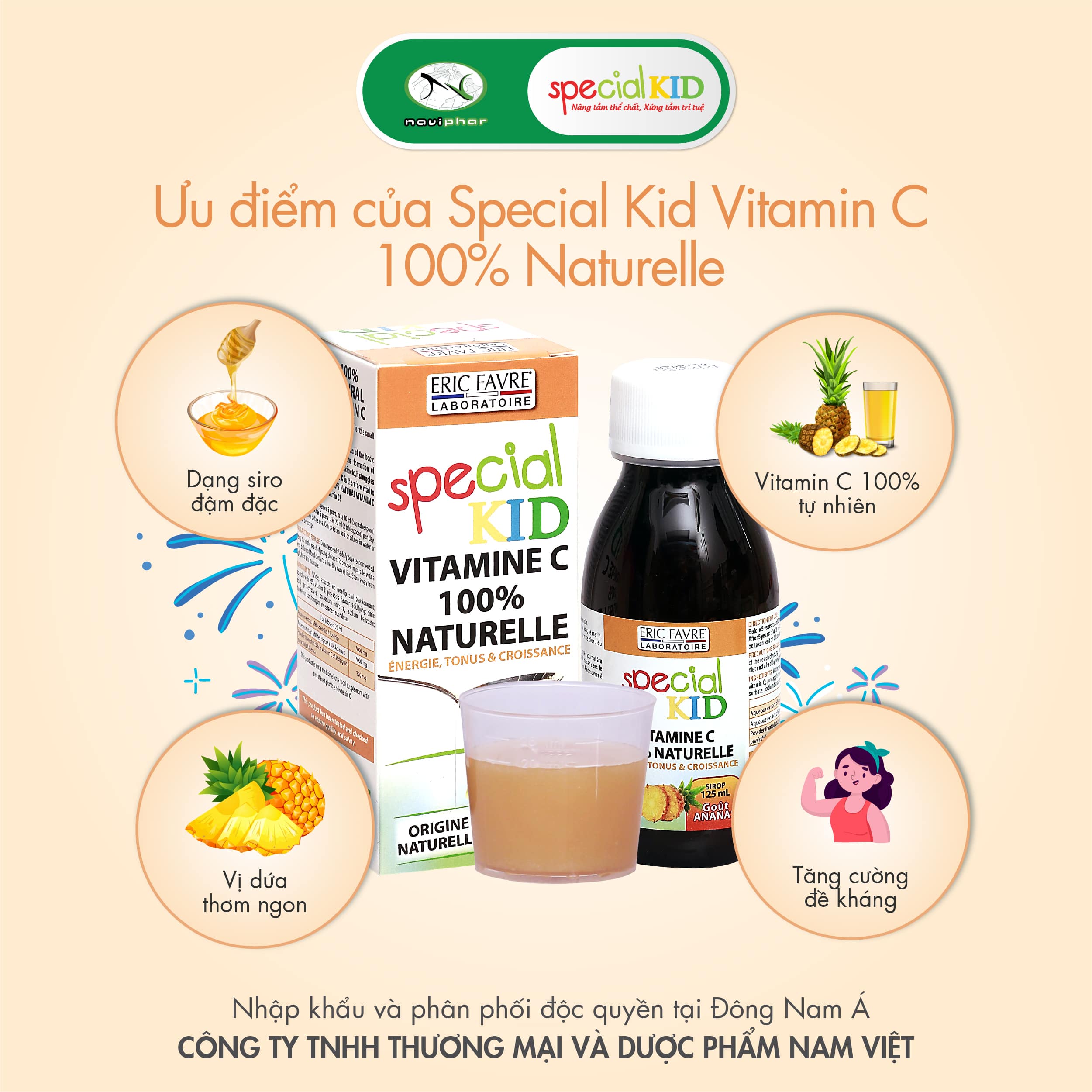 TPBVSK Special Kid Vitamine C 100% Naturelle - Siro bổ sung Vitamine C hữu cơ tự nhiên, tăng cường sức đề kháng (125ml) [Nhập khẩu Pháp]
