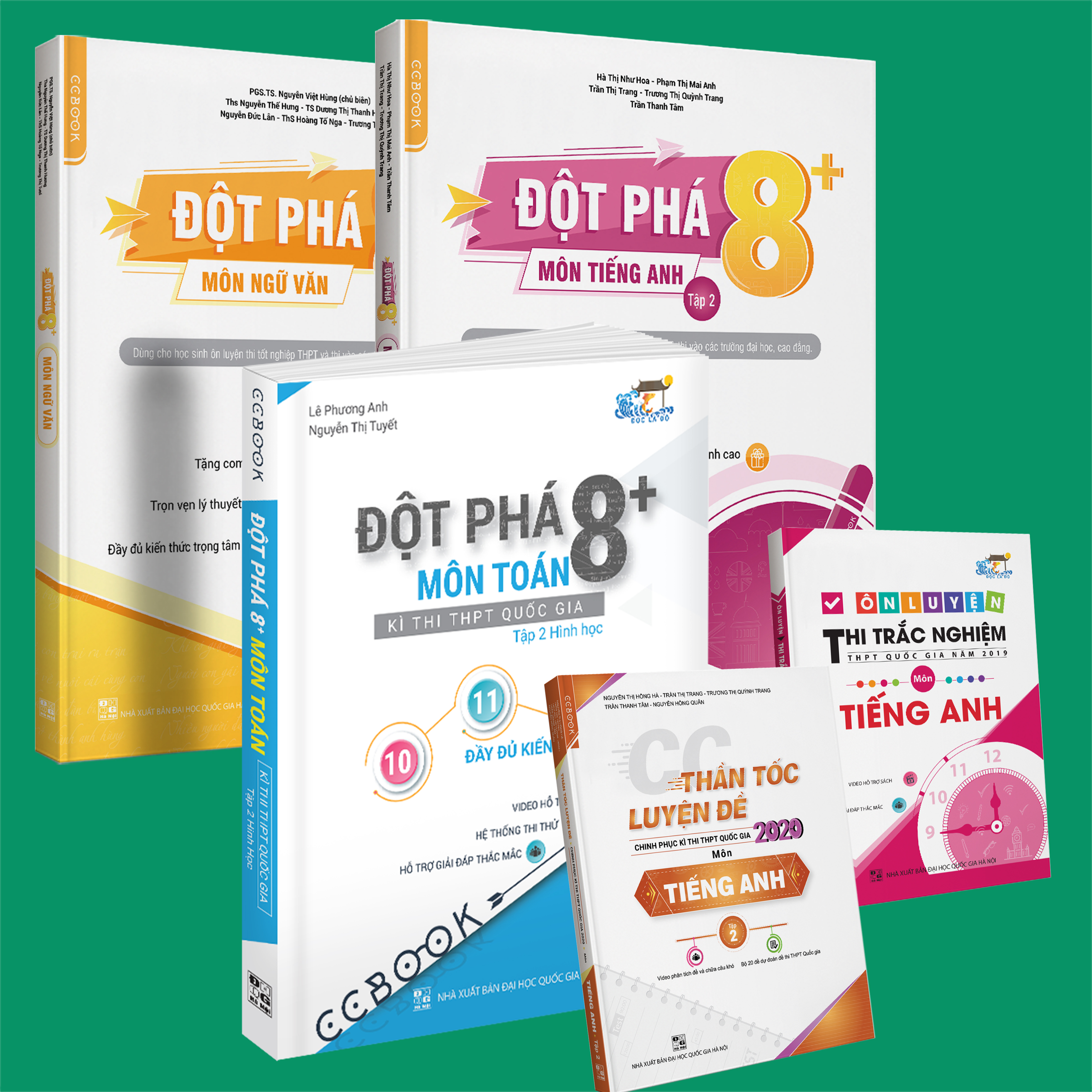 Sách - Combo Khối D1 Đột phá 8+(2020) Tiếng anh tập 2 + Ngữ văn +Toán tập 2(Hình học) + Ôn luyện Tiếng anh + CC thần tốc luyện đề Tiếng anh tập 2