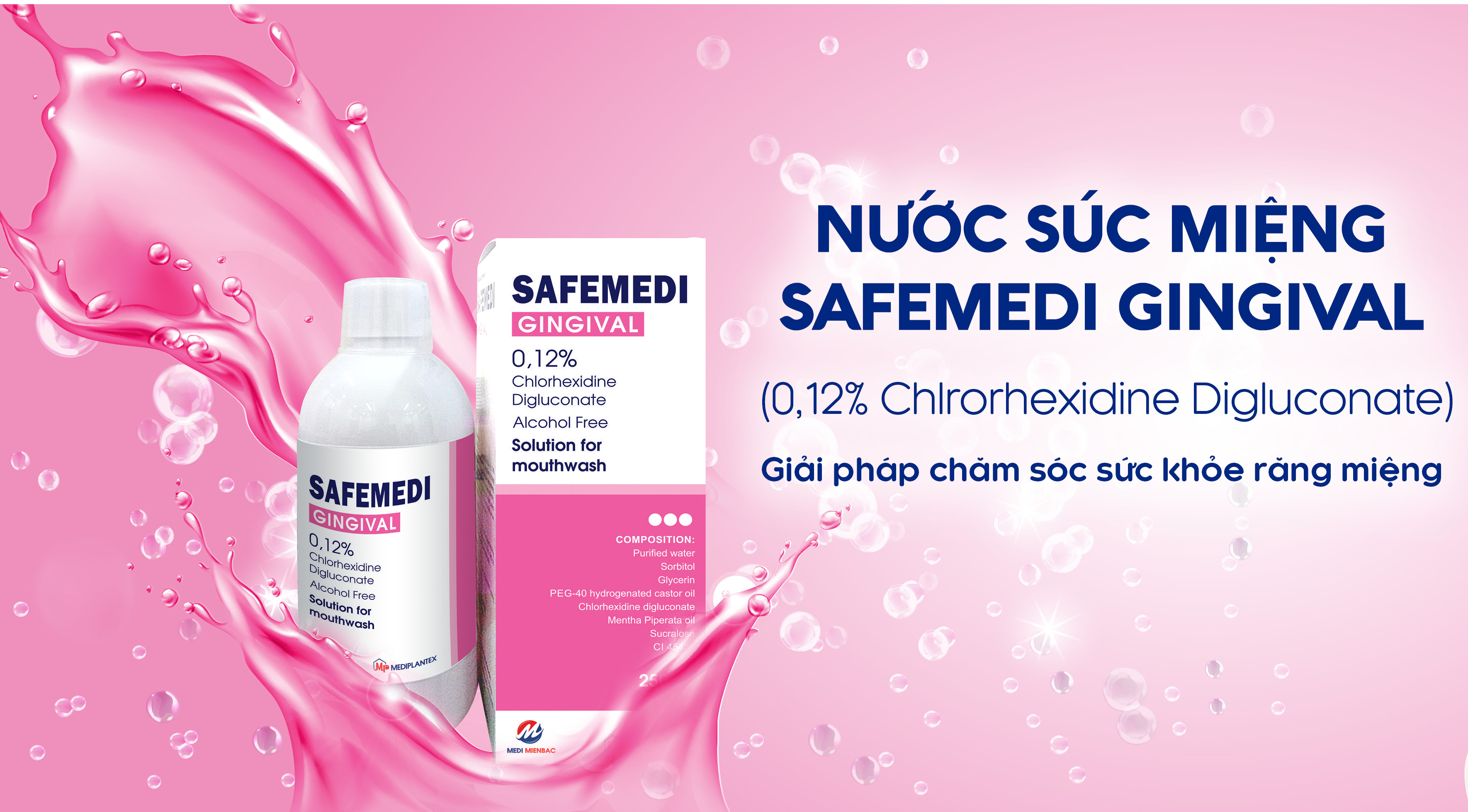 Nước súc miệng Safemedi Gingival 250ml (Mediplantex) -.Giúp ngăn ngừa mảng bám vi khuẩn quá mức, hôi miệng, sâu răng, ngăn ngừa Covid