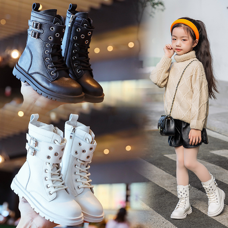 Giày bốt boots cổ cao cho bé gái phong cách Hàn Quốc đẹp diện đi chơi đi tiệc size 26-37 hàng Quảng Châu cao cấp
