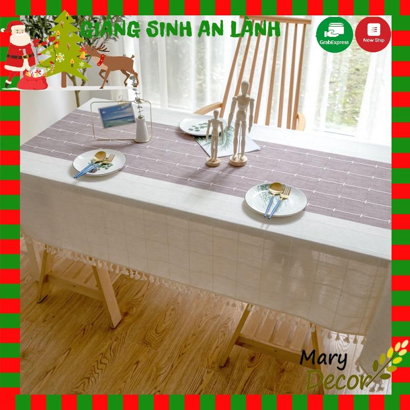 Khăn trải bàn cao cấp Mary Decor chất liệu cotton thêu - KBCC13