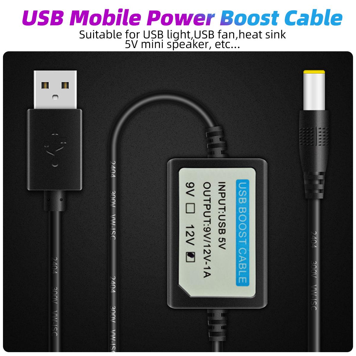USB 5V đến 12V / 5V đến cáp DC, bước lên cáp bộ chuyển đổi cho bộ định tuyến WiFi tản nhiệt ánh sáng 5V loa mini với thành phần tăng