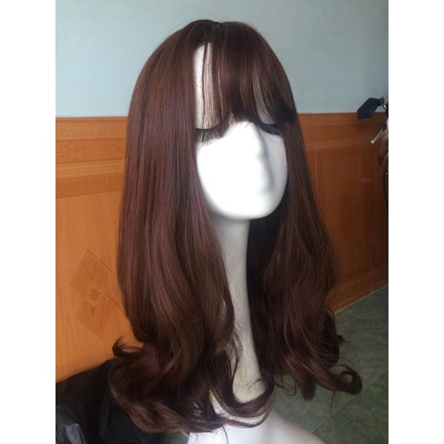 Tóc giả nguyên đầu xoăn đuôi  Tóc giả nguyên đầu cao cấp