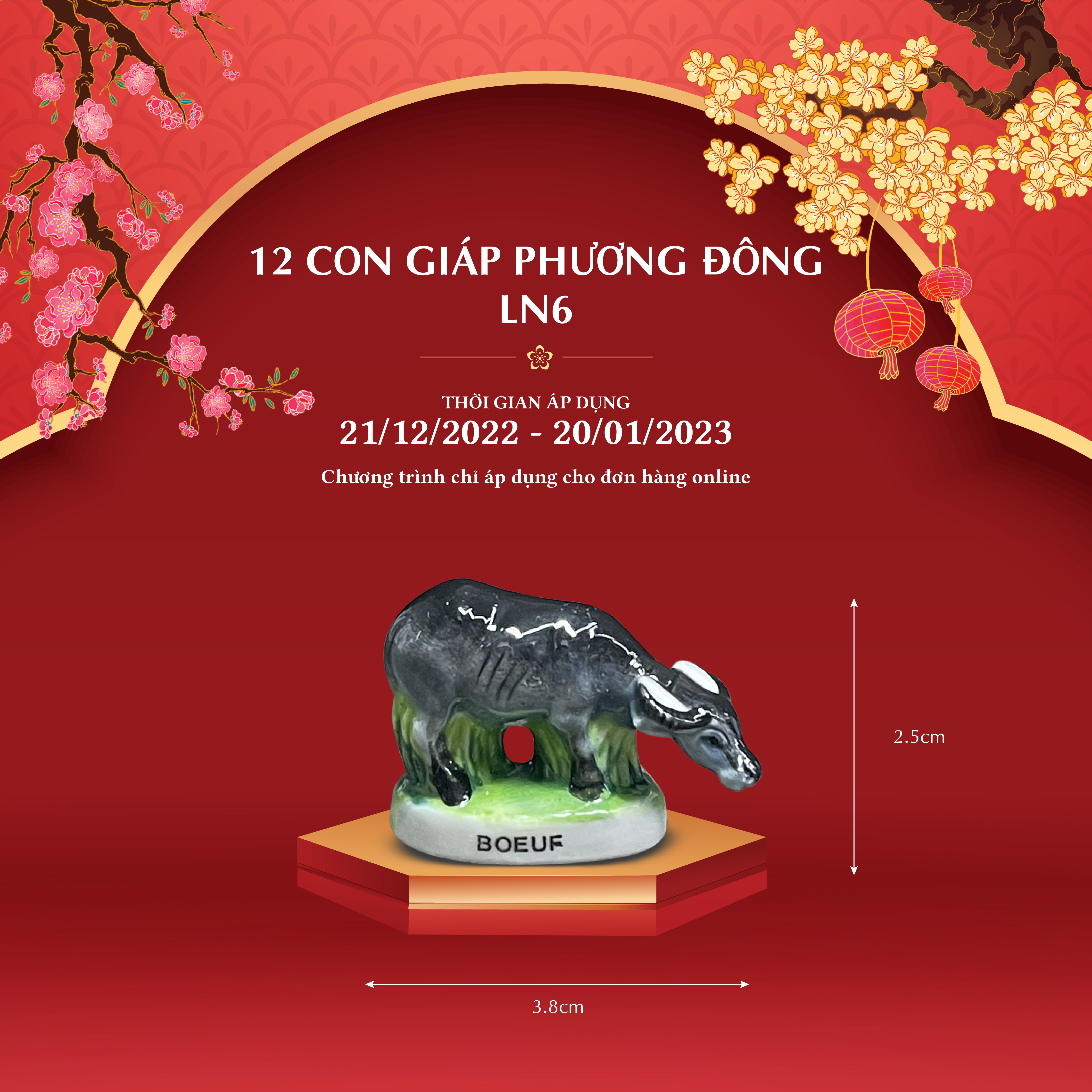 [HÀNG TẶNG KHÔNG BÁN] Set 6 Tượng Con Giáp Sứ Minh Long